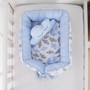 Imagem de Ninho Para Bebê Redutor De Berco 02 Peças 70cm x 50cm 100% Algodão  Menino Nuvem - Azul Claro
