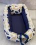 Imagem de Ninho Redutor para bebe  -Super Confortável - Chuva de Amor - Azul Marinho