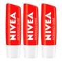 Imagem de NIVEA Kit com 3 Unidades  Hidratante Labial Morango Shine 4,8g