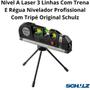Imagem de Nível A Laser 3 Linhas Com Trena E Régua Nivelador Profissional Com Tripé Original Schulz