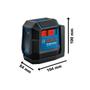 Imagem de Nível a Laser Bosch com Tripé, 12m, 2 Linhas, Acessórios Inclusos, IP55, Linha Vermelha  Profissional  GLL 1222