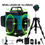 Imagem de Nível De Laser Verde 4D De 16 Linhas Autonivelante 360 horizontal Vertical Com Tripé Da Honminda