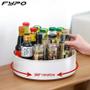 Imagem de Non Slip 360Rotating Storage Tray Snack Dry Storage Box Multifunctional Plastic Desktop Organizer for Kitchen Bathroom Bandejas de armazenamento