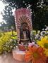 Imagem de Nossa Sra Aparecida. Rossoni Velas. Gruta em vela tam 07x16cm vermelha. Imagem em resina 9cm