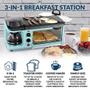 Imagem de Nostalgia Retro 3-em-1 Family Size Electric Breakfast Station, Non Stick Die Cast Grill / Griddle, 4 Fatia Torradeira, Cafeteira, Aqua