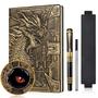 Imagem de Notebook DND Dragon 3D em Couro - A5 com Caneta Vintage