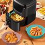 Imagem de Novo silicone para fritadeira de ar bandeja de cozimento pote reutilizável ultra fino airfryer cesta de silicone pizza e
