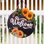 Imagem de Número Decorativo de Casa com Girassóis - Decoração de Verão
