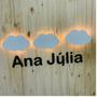 Imagem de Nuvem com led Luminária em mdf kit com 3 peças abajur para decoração quarto infantil