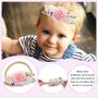 Imagem de NUWAJP Baby Girl Flor Headband 6 PCS Elástico Hairbands Handmade Nylon Bows Headbands Chic Floral Hair Accessories Kids Gifts for Newborn Infant Toddlers