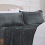 Imagem de NY Loft Ultra Soft Micro Fleece Sheets Set com bolsos extra profundos  Extra Soft Velvet Fleece Sheet Set  Super Pelúcia Polar Velo  Veludo de pelúcia aconchegante Warmth  Coleção Tribeca (Twin, Dark Grey)