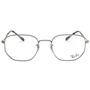 Óculos de Grau Hexagonal Ray-Ban RB6496L 2502 Prata Imagem de Óculos de Grau Hexagonal Ray-Ban RB6496L 2502 Prata