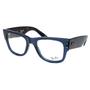 Imagem de Óculos De Grau Ray Ban Mega Wayfarer RB0840V 8296 Azul Transparente