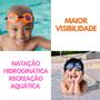 Imagem de Óculos de Natação Infantil Criança Regulável Piscina Proteção UV Protetor Auricular