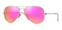 Imagem de Óculos De Sol Aviador 3025 3026 Feminino Dourado Rosa Espelhado Proteção UV400 Lente Cristal Oferta