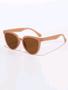 Imagem de Óculos de Sol Bege Creme Marrom Redondo Oval Retro Vintage Asian Style Korean Style UV400