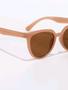 Imagem de Óculos de Sol Bege Creme Marrom Redondo Oval Retro Vintage Asian Style Korean Style UV400