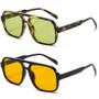 Imagem de Óculos de sol Breaksun Retro Aviator Square Green para mulheres/homens