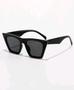Imagem de Óculos de Sol Cat Eye Quadrado Retangular Preto Grande Minimalista Futurista Street UV400UV400