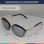Imagem de Óculos De Sol Espelhado Prata Uv 400 Protection W&a 1140SA