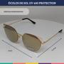 Imagem de Óculos De Sol Espelhado Uv 400 Protection Dourado W&a 2075S