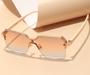 Imagem de Óculos De Sol Feminino Degrade Dourado Quadrado Grande Proteção 400UV