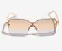 Imagem de Óculos De Sol Feminino Degrade Dourado Quadrado Grande Proteção 400UV