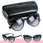 Imagem de Oculos De Sol Feminino Original Gatinho Proteção Uv Fashionista Lente Escura Degradê Oval Grife Luxo