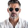 Oculos de Sol Hexagonal Masculino Feminino Clássico Moda Retro Proteção UVA - 20V Imagem de Oculos de Sol Hexagonal Masculino Feminino Clássico Moda Retro Proteção UVA