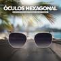 Imagem de Oculos de Sol Hexagonal Masculino Feminino Clássico Moda Retro Proteção UVA
