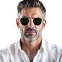 Imagem de Oculos de Sol Hexagonal Masculino Feminino Clássico Moda Retro Proteção UVA