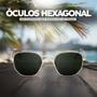Imagem de Oculos de Sol Hexagonal Masculino Feminino Clássico Moda Retro Proteção UVA