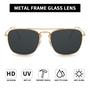 Imagem de Óculos de sol JIM HALO Retro Square Aviator Gold/Grey Glass Lens