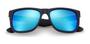 Imagem de Óculos De Sol Justin Masculino Feminino Preto Azul Espelhado Moderno UV400 Oferta