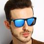 Imagem de Óculos De Sol Masculino Espelhado Azul Com Anti-Reflexo e Proteção UV400
