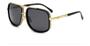 Imagem de Óculos De Sol Masculino Retrô Black Vintage Polarizado 400uv Dourado Quadrado