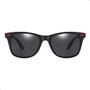Imagem de Oculos De Sol Polarizado Quadrado Masculino Preto Vermelho Uv 400nm Vintage Retro S1