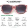 Imagem de Óculos de Sol Polarizados MEETSUN - Estilo Clássico Retro Rosa