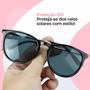 Imagem de Óculos De Sol Preto Feminino Mirror Proteção UV Original Luxuoso Casual