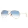 Imagem de Óculos de Sol Ray-Ban RB3025 Aviator Dourado - Lente Azul Degradê tamanho 58 mm.