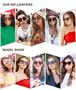 Imagem de Óculos de Sol SOJOS Classic Square Polarizados UV400 - Lentes Transparentes/Azuis