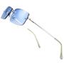 Imagem de Óculos de Sol The Fresh Minimalist 204 - Prata com Lentes Degradê Azul