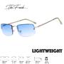 Imagem de Óculos de Sol The Fresh Minimalist 204 - Prata com Lentes Degradê Azul