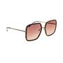 Imagem de Óculos de Sol Victor Hugo SH1325 Feminino Quadrado em Acetato Demi e Dourado