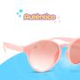 Imagem de Oculos de sol vintage retro proteção uv + case rosa infantil casual social presente menina