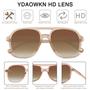 Imagem de Óculos de sol YDAOWKN Retro Square Aviator UV400 para homens e mulheres