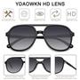 Imagem de Óculos de sol YDAOWKN Retro Square Aviator UV400 para mulheres/homens