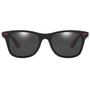 Imagem de Oculos Escuro Masculino De Sol Polarizado Quadradro Preto Vermelho Uv 400nm Vintage Retro S1