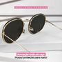 Imagem de Oculos Feminino Casual Preto Aço Inoxidavel Praia + Case