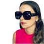 Imagem de Óculos Feminino Maxi Quadrado Estiloso Grande UV400 Acetato